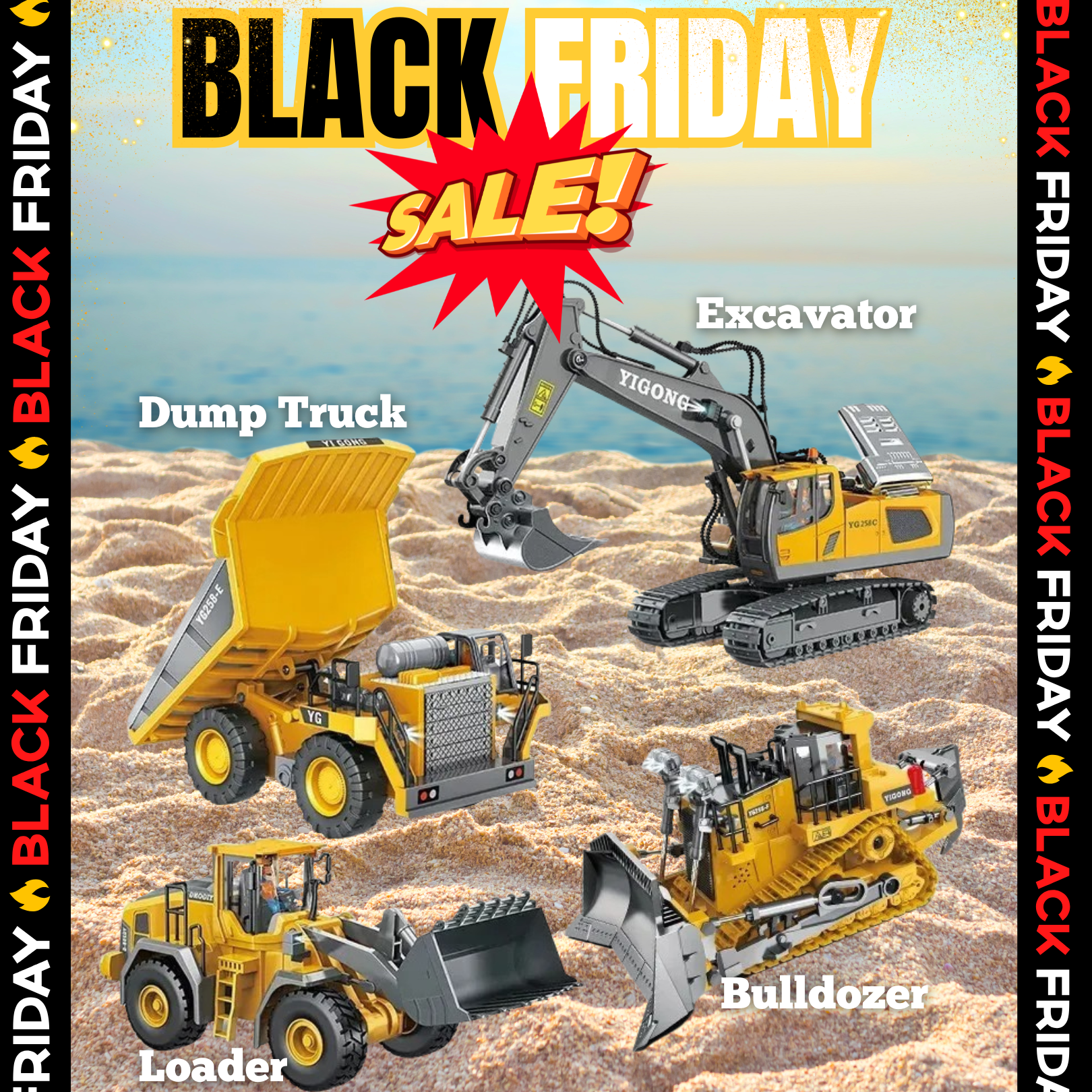Construction RC Series – Excavator, Bulldozer, Loader & Dump Truck